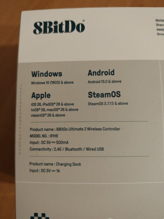 8bitDo Ultimate 2 Windows \ Android NOWY Adapter USB Stacja Ładująca