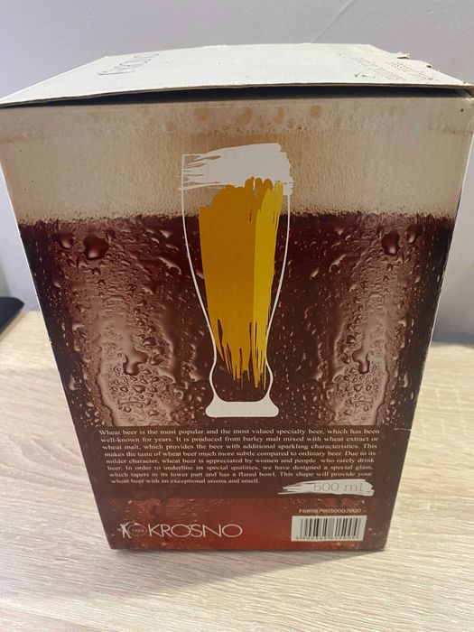 Kufle szklanki do piwa pszenicznego KROSNO 4x500ml