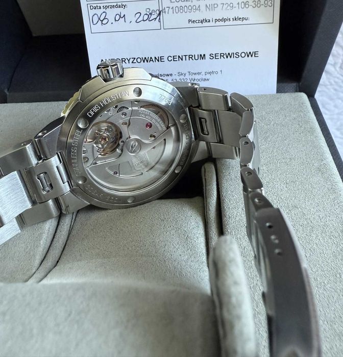 Oris Aqius Date Calibre 400 - jak nowy, druga wersja mechanizmu 400