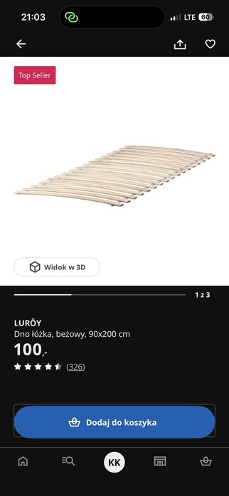 Łóżko IKEA rama + materac 90x200 cm
