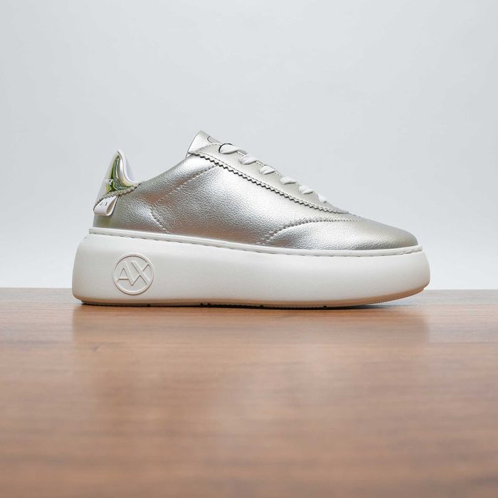 Armani Exchange Silver кроссовки оригинал 38 / 24см (XDX042-XV412)