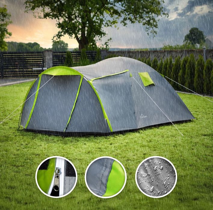 Namiot TURYSTYCZNY 4 os Rodzinny KEMPINGOWY Iglo Wodoodporny 225 cm