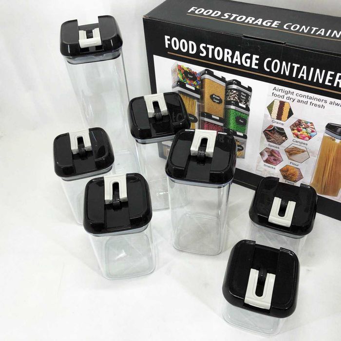 Набір контейнерів для круп та макарону 7 предметів з вакуумною кришкою