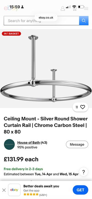 Calha de Duche Circular — Cromo Polido | 80×80 | NOVA