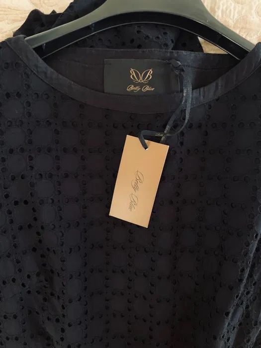 Сукня Elisabetta Franchi чорна з прошва котонова платье хлопок черное