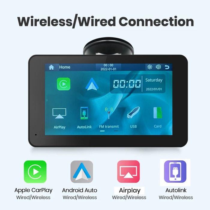 Rádio portátil 7 polegadas com CARPLAY e android auto NOVO