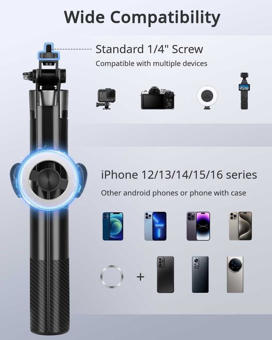 Victiv statyw selfie stick tripod 180cm pilot bluetooth