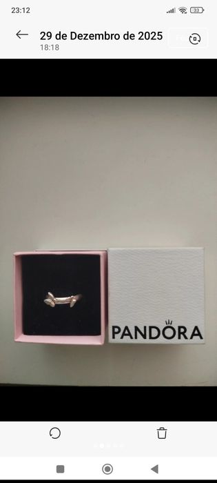 Anel prata Pandora borboleta