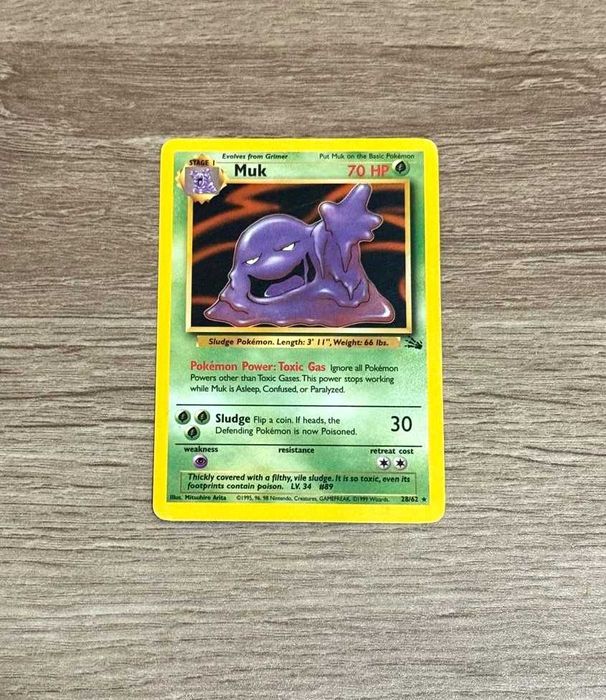 Muk 28/62 Fossil Carta Original Pokémon TCG WOTC - ING