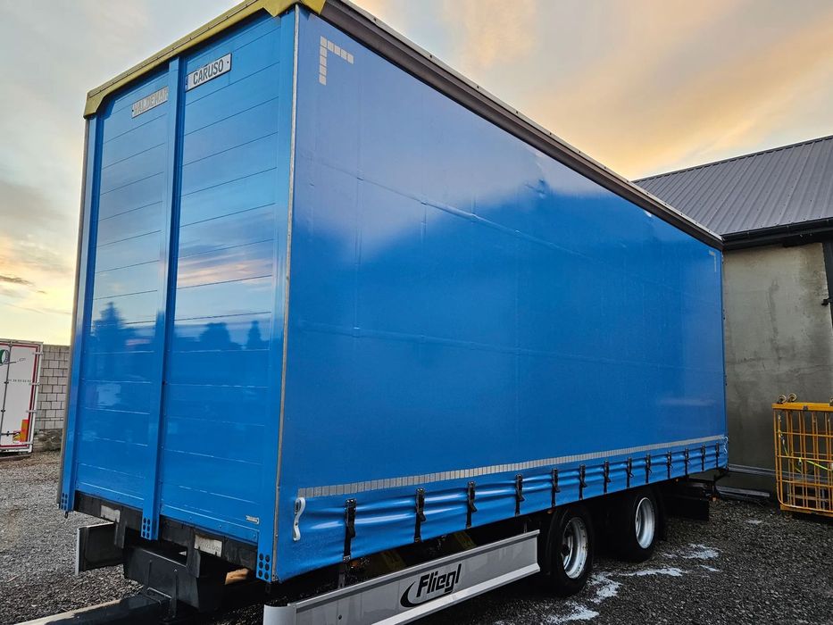 Fliegl PRZYCZEPA CIĘŻAROWA / 60m3 / 2 SZT IDENTYCZNE / OSIE BPW / HAMULCE TARCZOWE // 3M WYSOKA / TANDEM / 2 OSIE / 19 PALET / DOLNY SPRZĘG / 18 TON DMC / 13 TON ŁADOWNOŚĆ