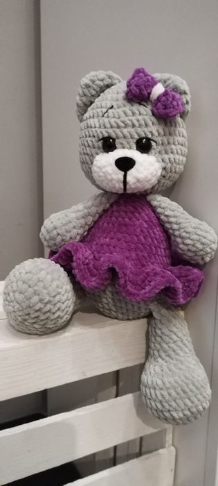 Miś wykonany na szydełku 34 cm