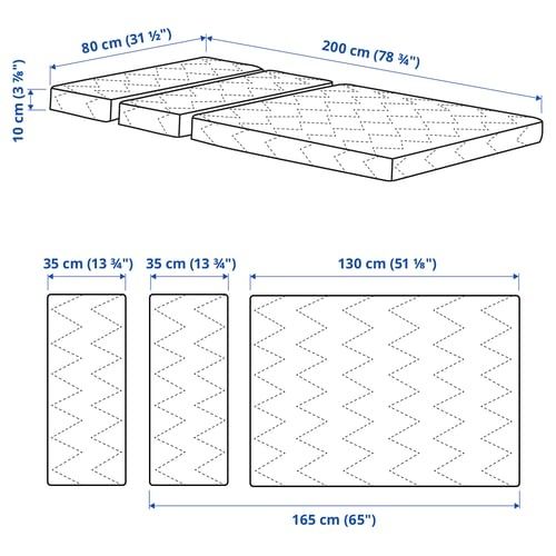 Conjunto IKEA: cama extensível BUSUNGE + colchão VIMSIG + cómoda BUSUN