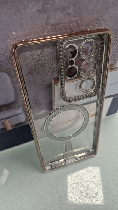 Bling Magsafe Case do Samsung Galaxy S25 Ultra złoty