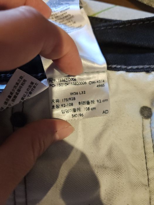 Męskie spodnie Levi's 522 W36 L32 Czarne Jeansy Denim  XL