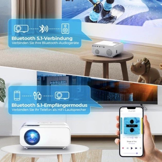 Мультимедійний проєктор Movie Projector C12 Full HD 1080P Wi-Fi Bluetooth