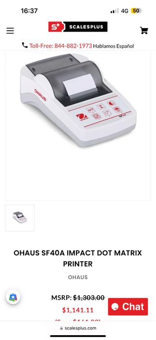 OHAUS SF40A Impact Printer Portable Printer