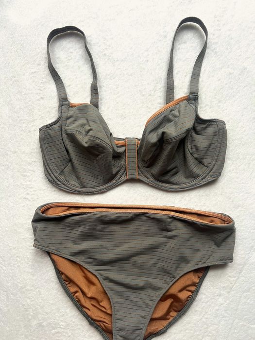 Przepiękny elegancki kostium strój kąpielowy PRIMADONNA Swim khaki miedź błysk luksusowy - rozm.38