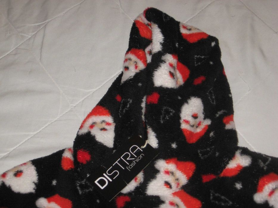 bluza polarowa damska nowa kaptur zimowa Mikołaj kieszeń Distra