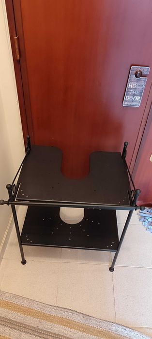 Móvel para Lavatório WC em Ferro Preto – 2 Prateleiras