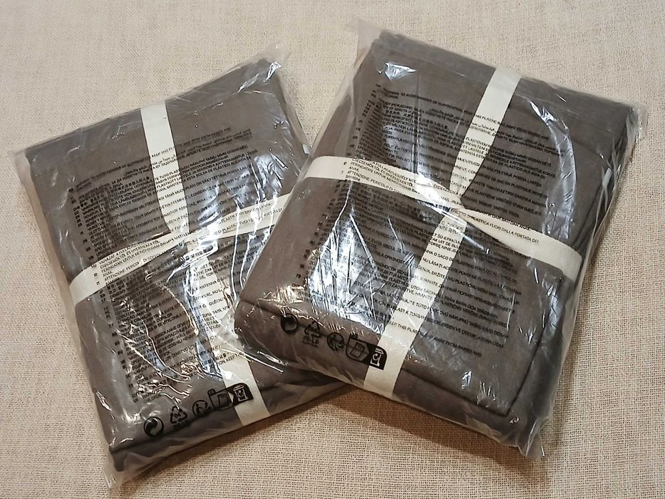 Zasłony HM len plus bawełna styl boho brąz 2pack