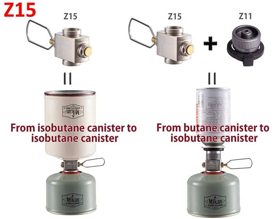 Перехідник на цангові балони Campingmoon Z10 Z11 Z13 Z15 Z23-CB Z23-VC