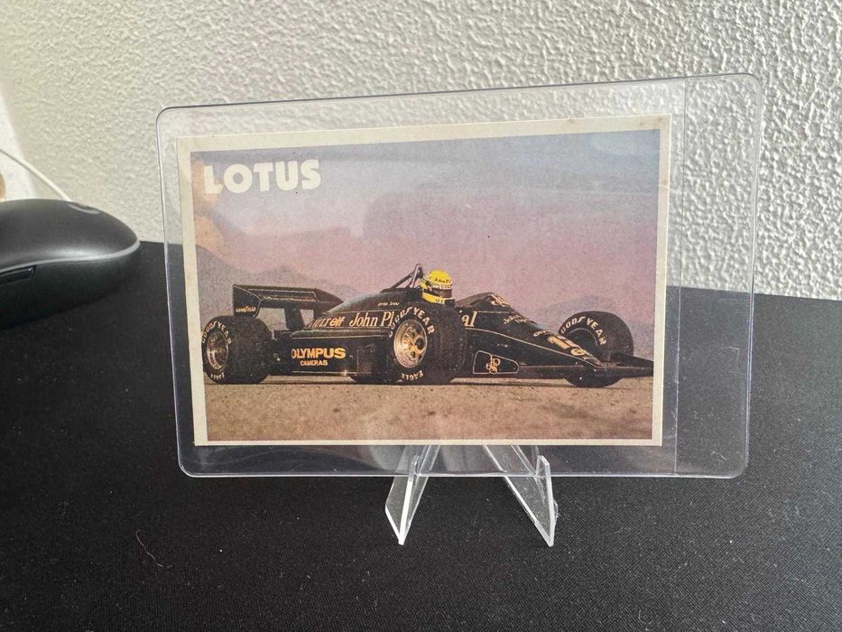 1986 Ayrton Senna Lotus F1 Grand Prix World Drivers Champ Carta Calendário Portuguesa