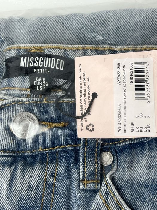 блакитні мом джинси з високою талією Missguided Petite Riot