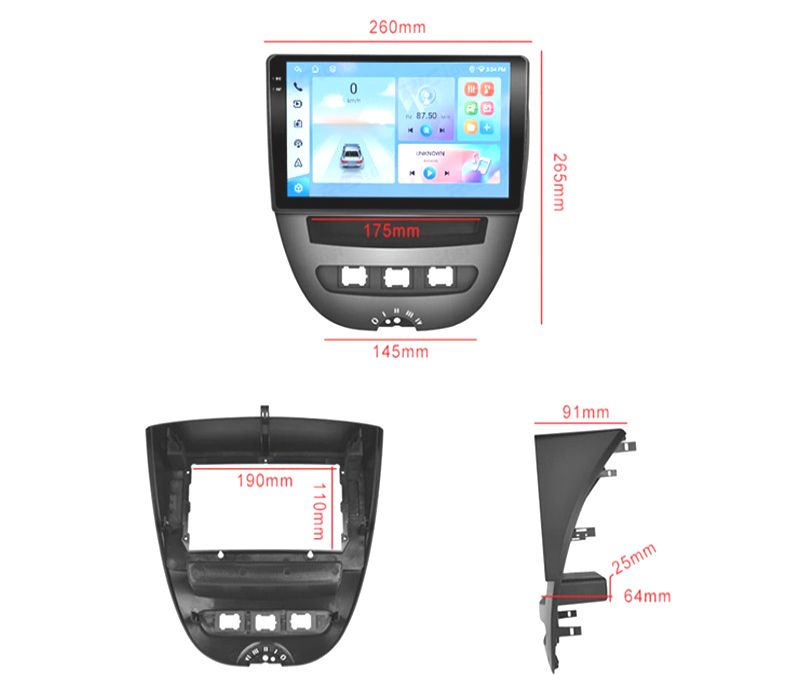 RÁDIO GPS ANDROID 13 TOYOTA AYGO / PEUGEOT 107 / CITROËN C1 04-14