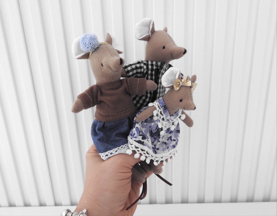Myszki handmade nie maileg 18cm,15cm,12cm,10cm