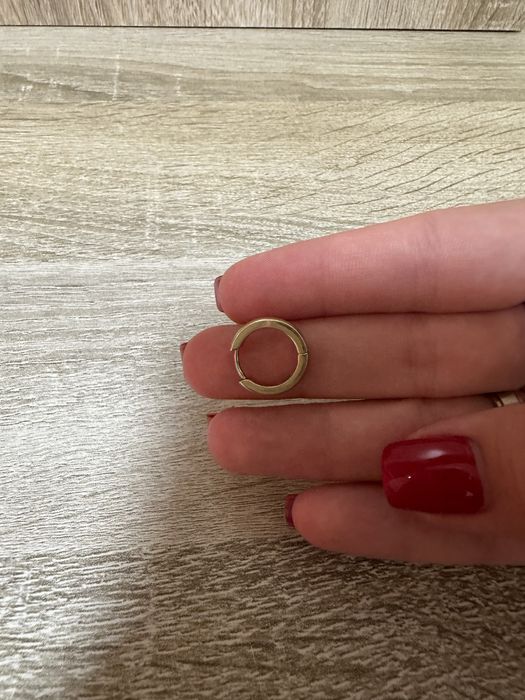 Сережки-кільця Boccia Titanium з матовим і полірованим позолоченим покриттям, 15 мм