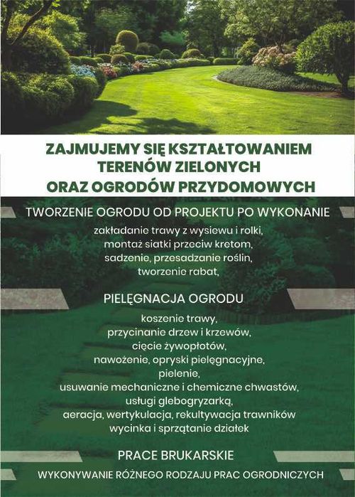 Usługi ogrodnicze    |    brukarskie    |     mycie kostki