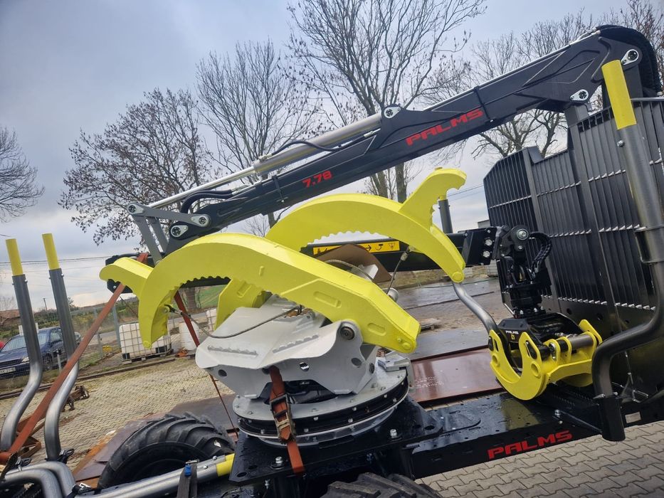 PALMS 12U + ŻURAW 7.78 + KLEMBANK + RADIO + napęd 2wd przyczepa leśna
