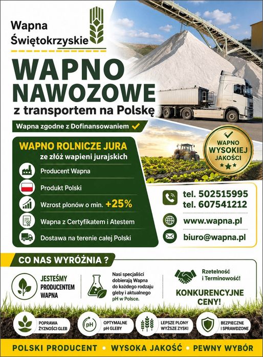 Wapno Węglanowe, Węglanowe, Magnezowe, Kreda-DOTACJE CAŁA POLSKA i UE*