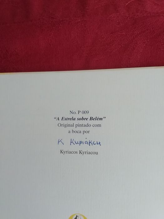 Postal de Natal, pintado com a boca