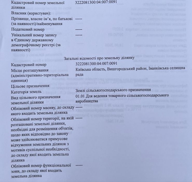 Продам пай НЕ в оренді 3 га +0.7 га Київська обл