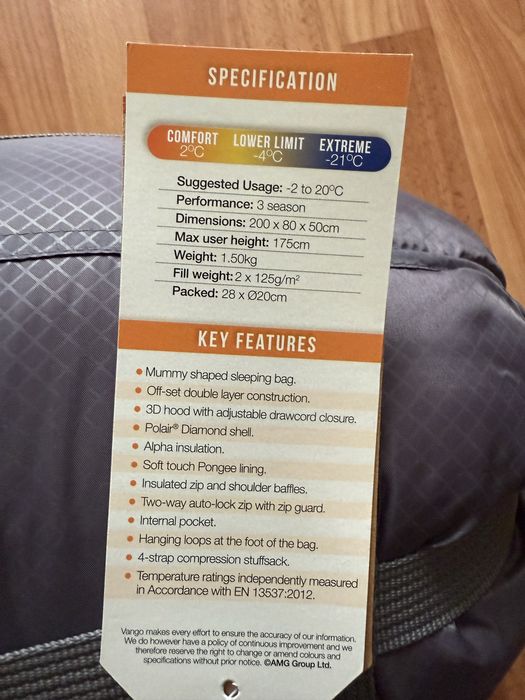 Мішок спальний новий Vango