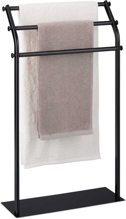 Suporte de toalhas de metal, 3 braços, 86x51x19 cm