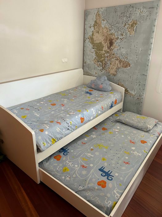 Beliche (cama dupla) em madeira lacada branca