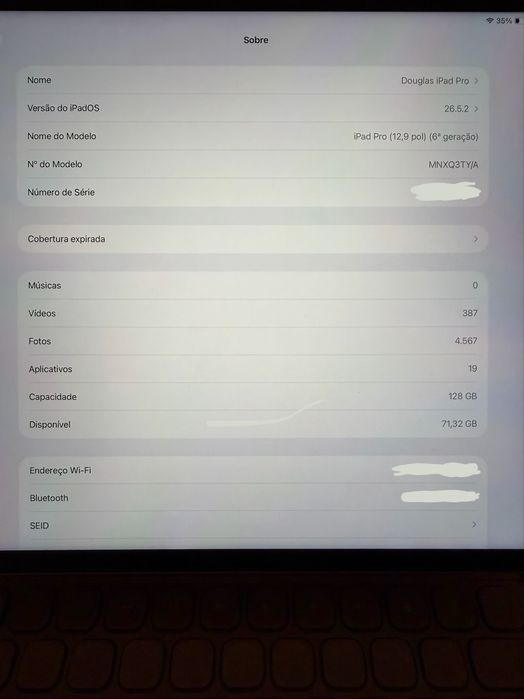 iPad Pro 12,9 (6ª geração) + Apple Pencil 2ª geração + capa/teclado