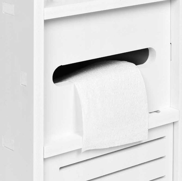 Szafka łazienkowa regał ażurowy półka na papier 80cm biała