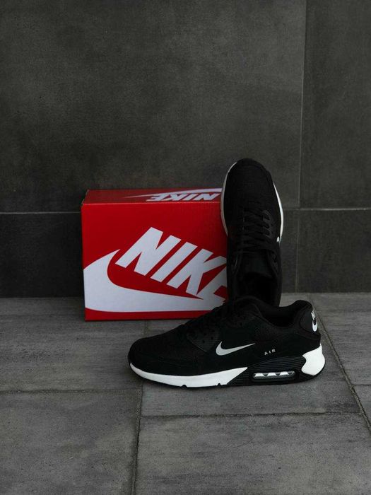 Кросівки Nike 90 Air Max чоловічі Black-White. Удобные кросовки Найк