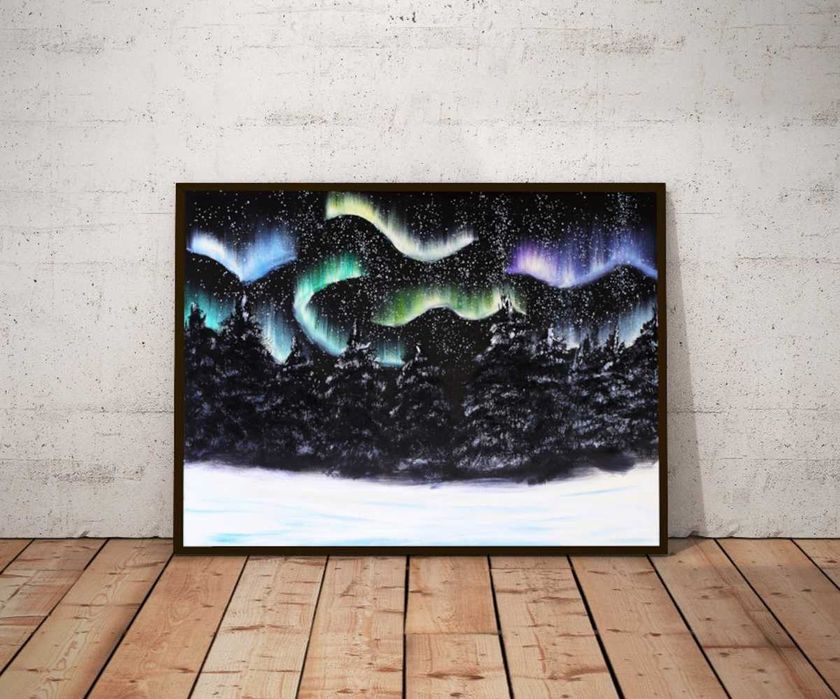 Zorza Polarna, obraz 70x50x2 cm