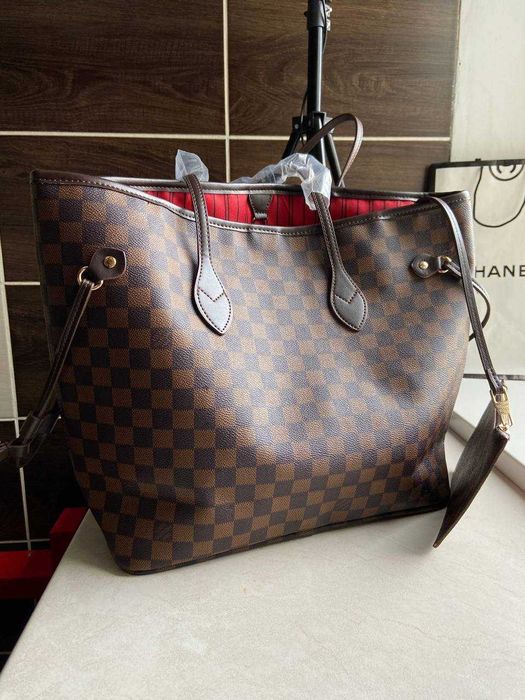 Сумка луи витон женская черная монограм большая , велика сумка шопер