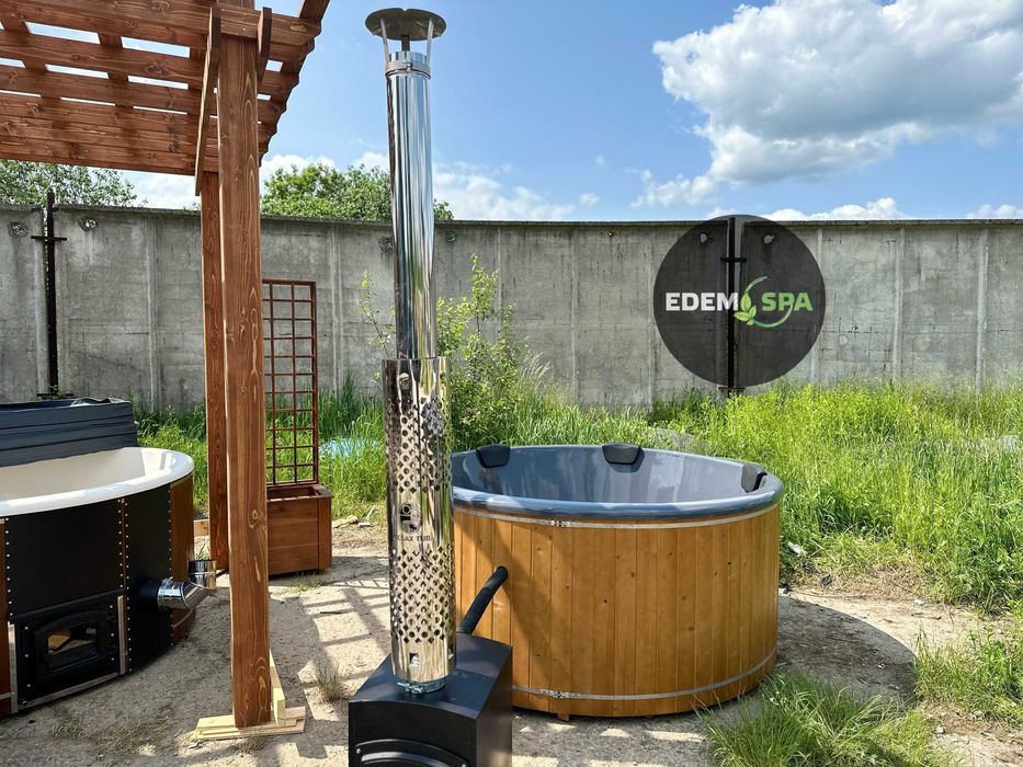 Спа купіль з джакузі на дровах. Карпатський чан з гідромасажем. Фурако