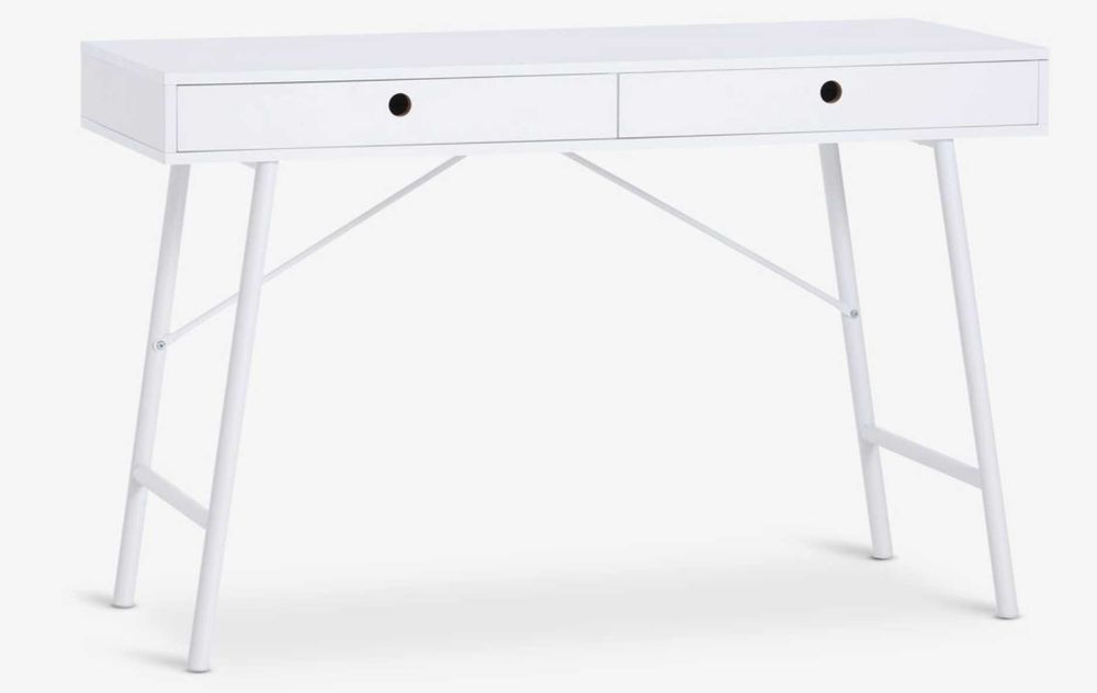 Письмовий стіл JYSK LINDVED, 48x120 см, 2 шухляди, білий