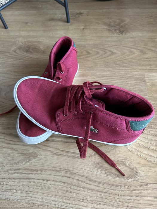 Bordowe Tenisowki Lacoste z wysoka cholewka. 37
