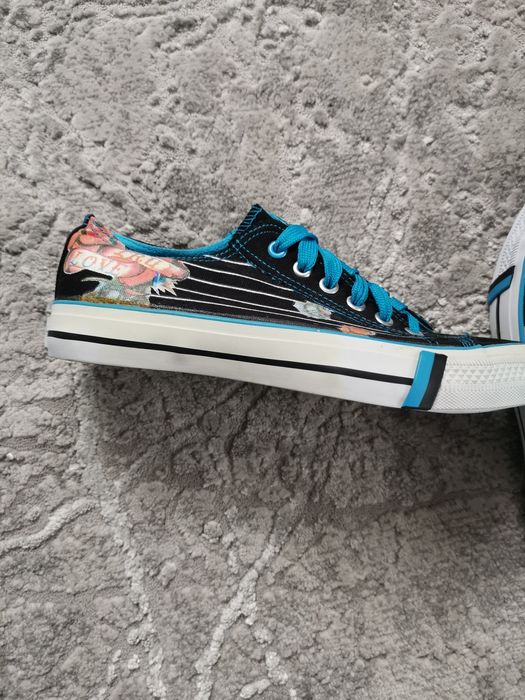 Trampki czarne z niebieskim