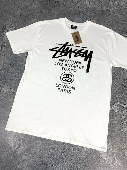 Stussy Футболка,ОРИГИНАЛ,рр С-ХЛ Стусси,Стусі. Белая Чёрная