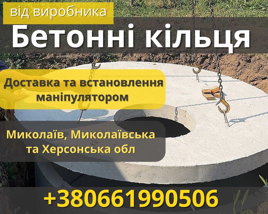 Бетонні кольця з установкою  кс бетонные кольца по області
