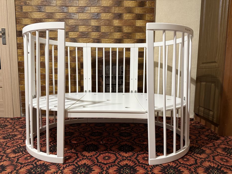 Дитяче ліжечко-трансформер IngVart SMART BED 9 в 1, біле.